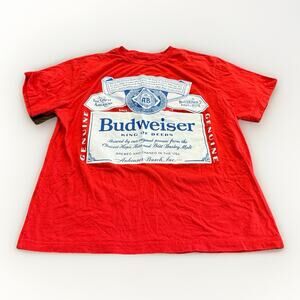 Budweiser Mens Red 2023 King Of Beers Anheuser Busch 100% Cotton T-Shirt Size XL